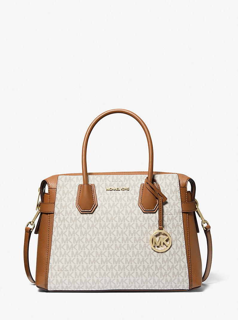 MICHAEL KORS Tasche Bag vanilla Medium Signature Logo and Leather Belted Satchel 35F2GM9S8B