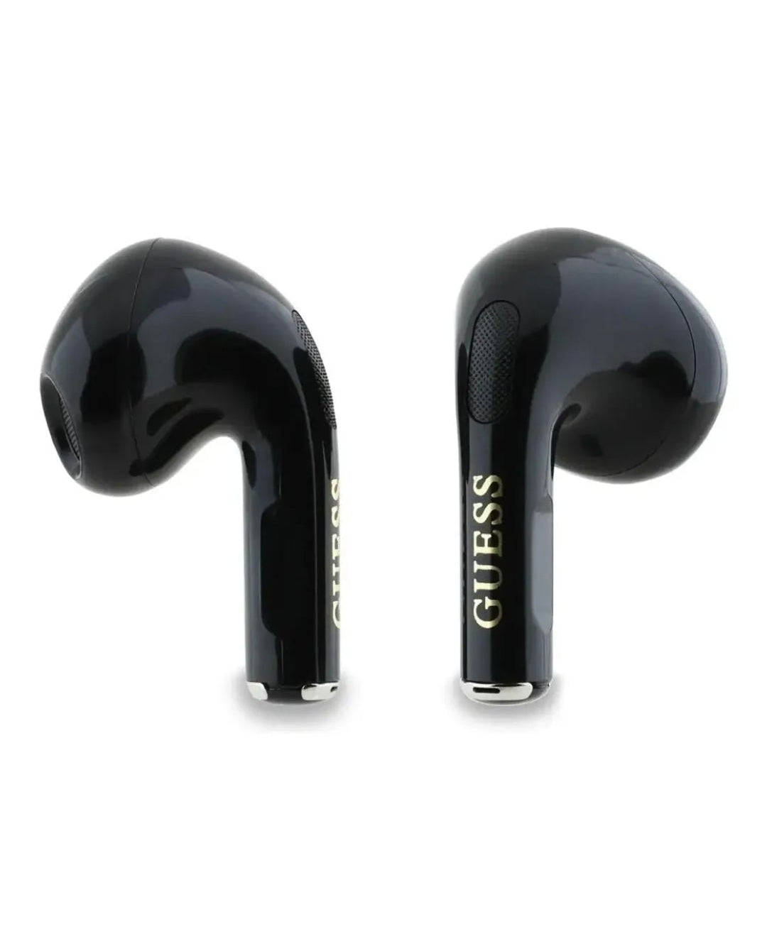 Guess Charms TWS In Ear Bluetooth Kopfhörer bedruckt mit klassischem Logo und Anhänger, Schwarz