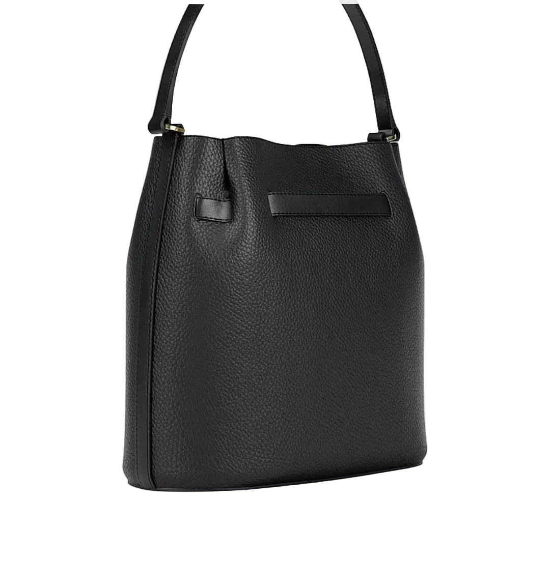 Carson Medium Leather Convertible Bucket Crossbody Bag