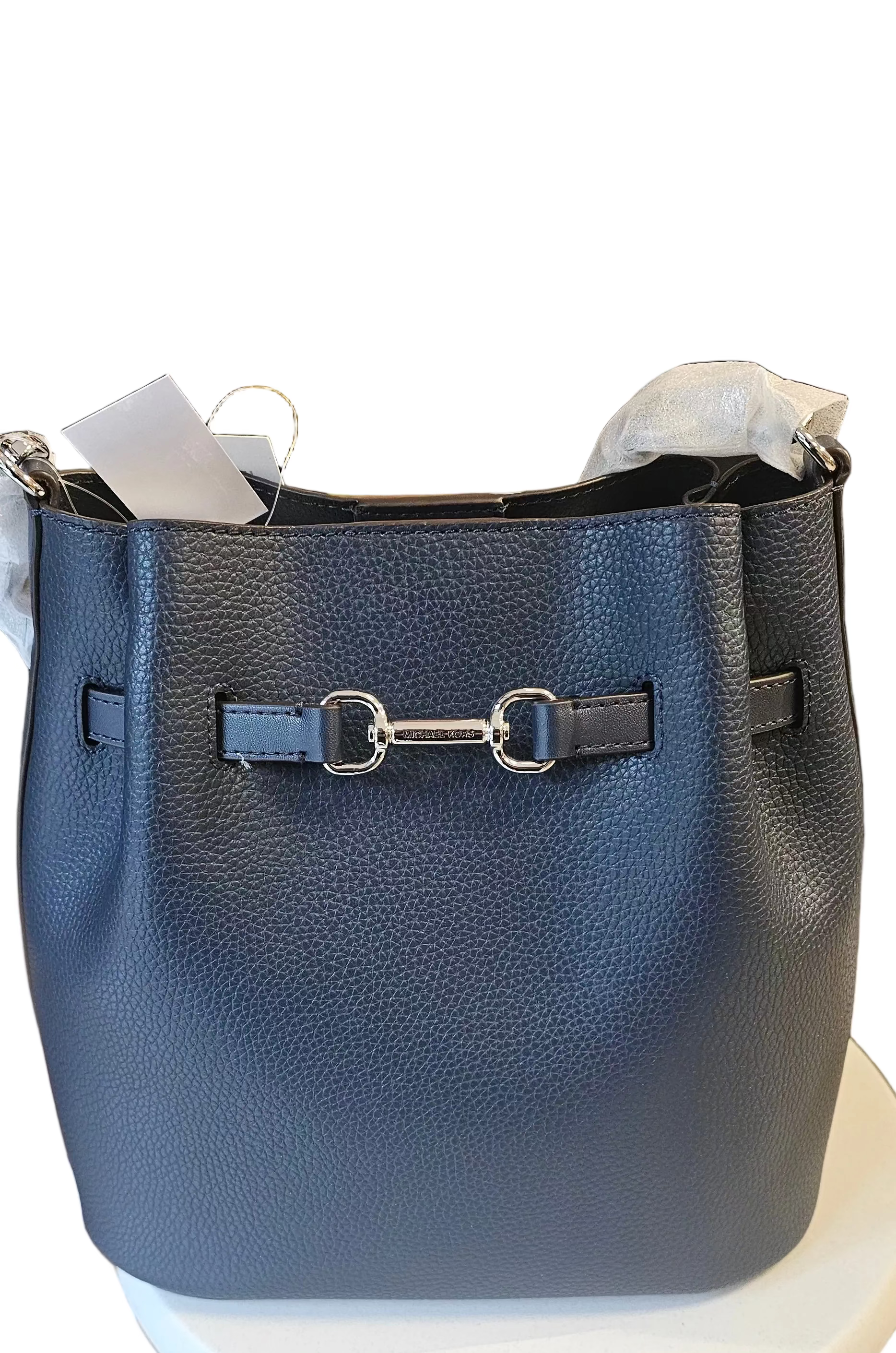 Michael Kors Carson Navy leather Beuteltasche crossbody Medium