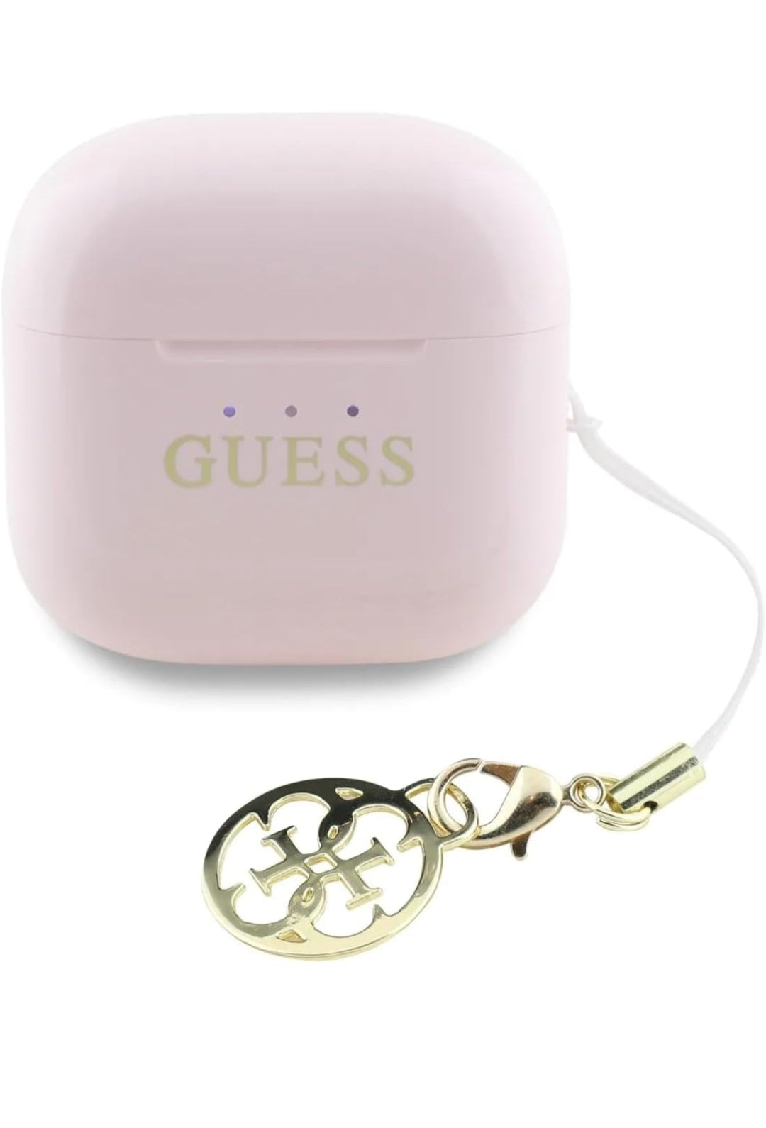 Guess Charm TWS Wireless Headphones with Gloss Effect & Classic Logo Print - Pink