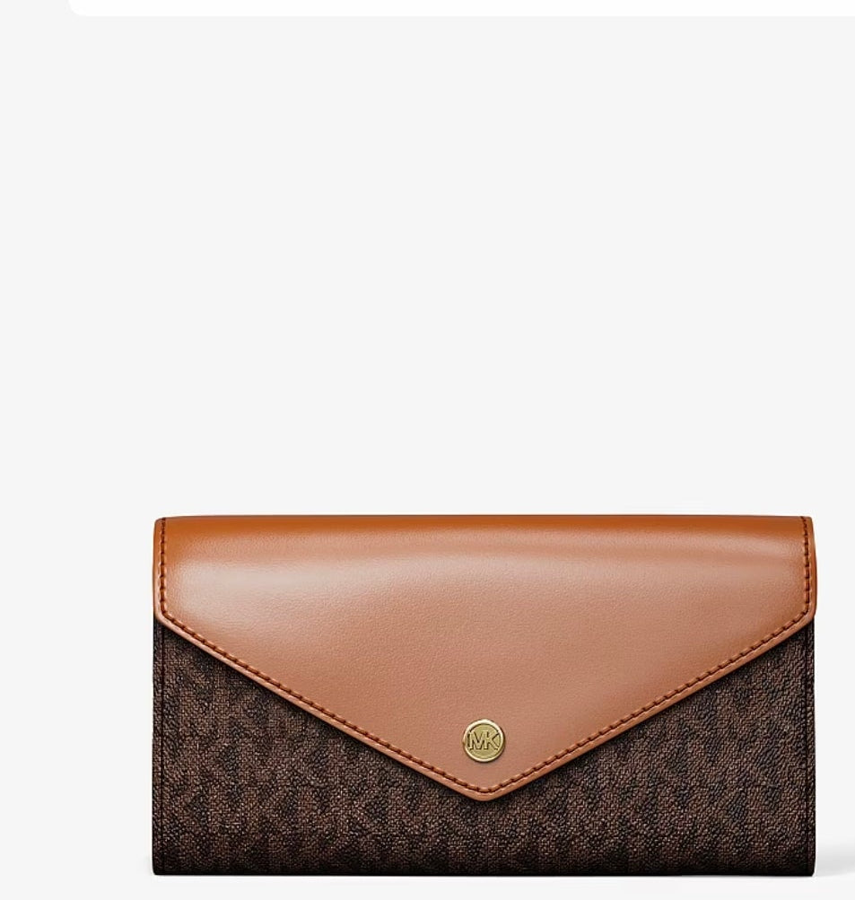 Michael Kors Jet Set Geldbörse Braun logo