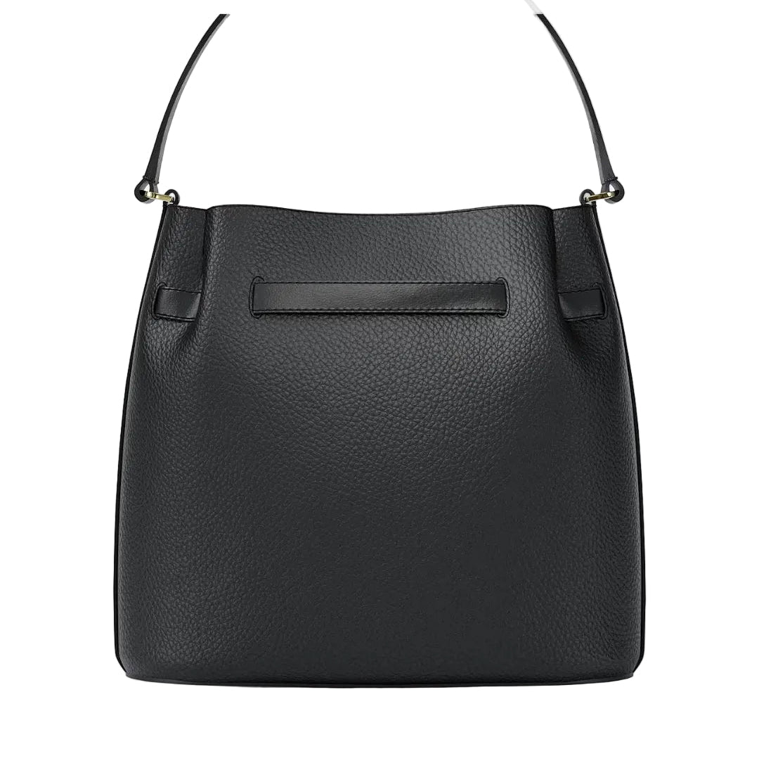 Carson Medium Leather Convertible Bucket Crossbody Bag