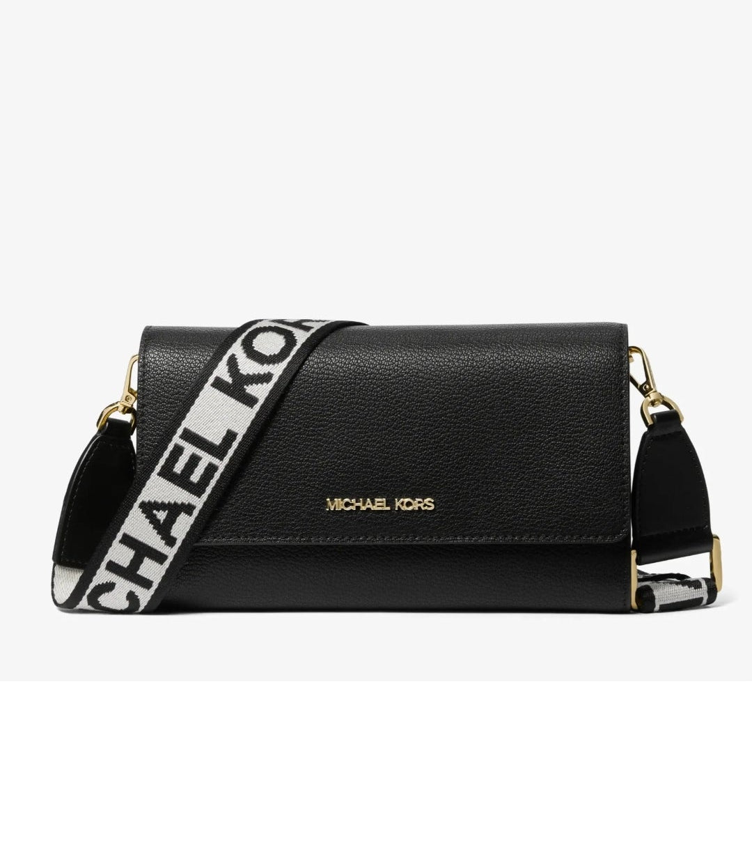 Michael Kors Jet Set Large Leather Crossbody Bag / Wallet - schwarz