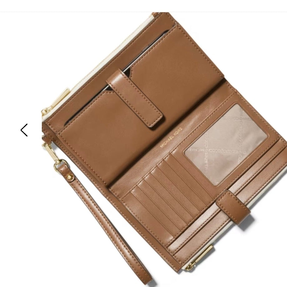 MICHAEL KORS Clutch Jet Set Double Zip MK SIG vanilla
