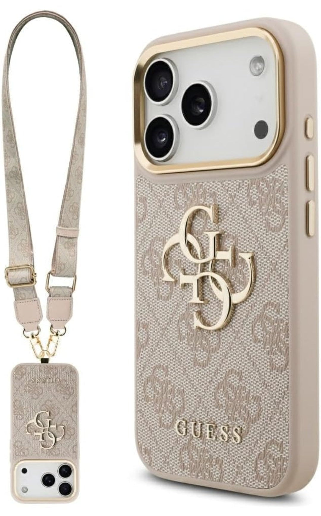 GUESS Crossbody Handyhülle mit Strap – iPhone 17 Pro Max rosa