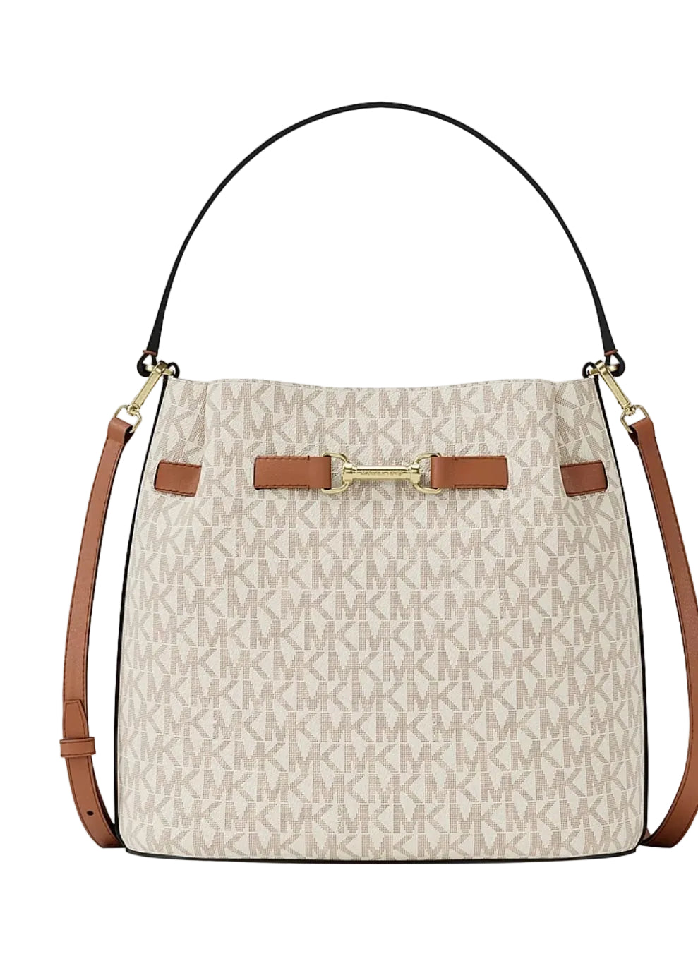 Carson Medium Signature Logo Convertible Bucket Crossbody Bag