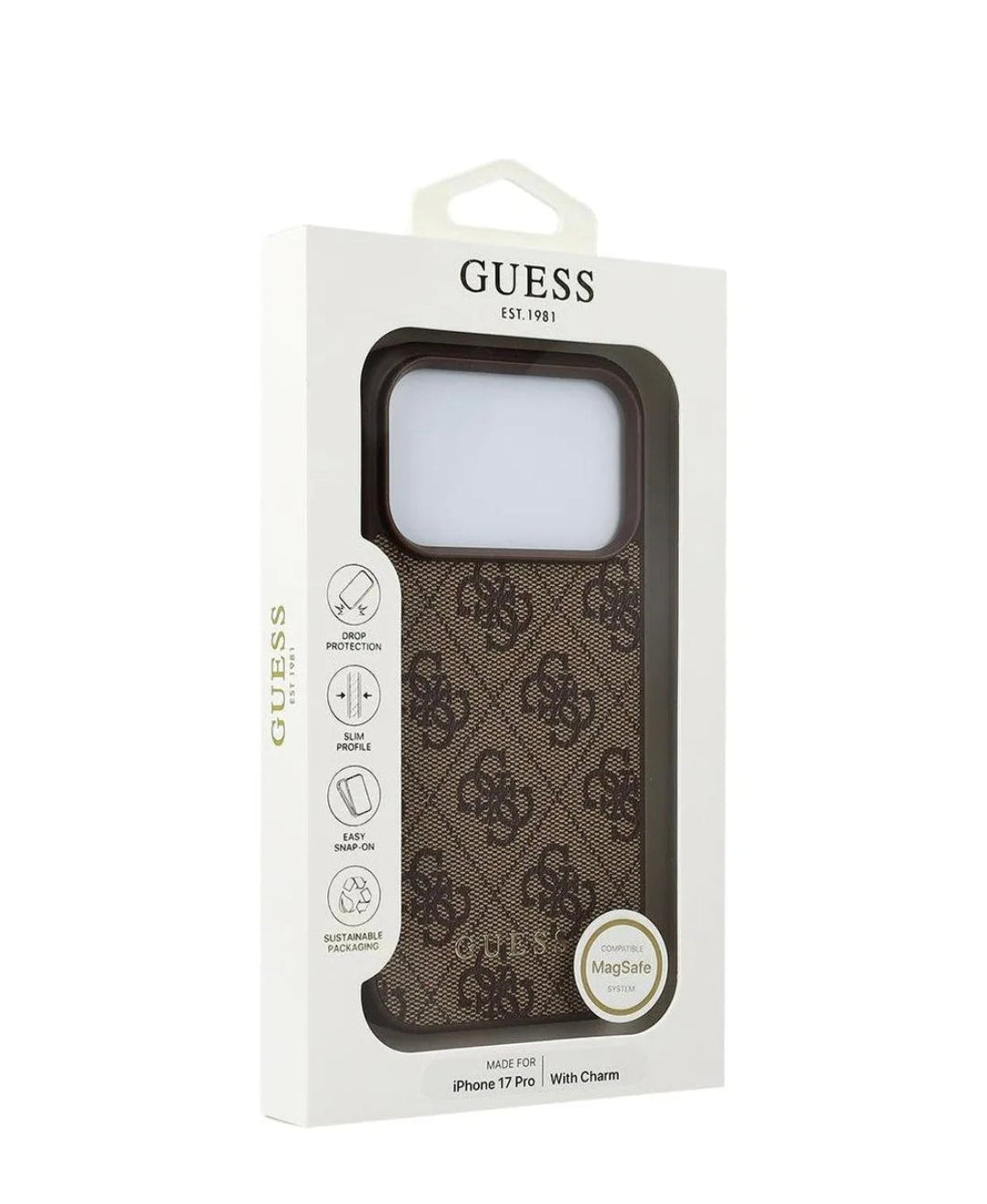 Guess 4g Charms Collection Magsafe Iphone 17 Pro Handyhülle Braun Braun One Size