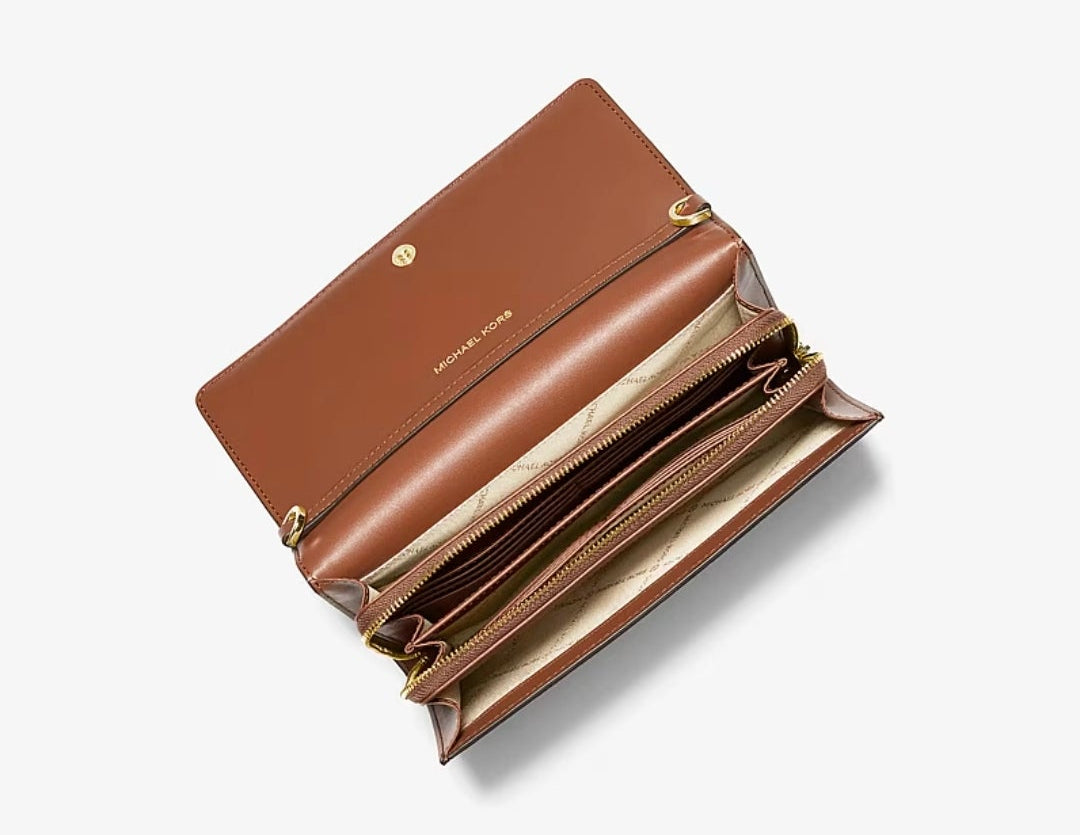 Michael Kors
Jet Set Large Leather Crossbody Bag in  Frabe Luggage