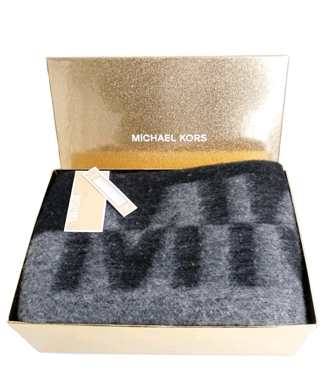 Michael Kors Schal mit Geschenk Box Grau Schwarz