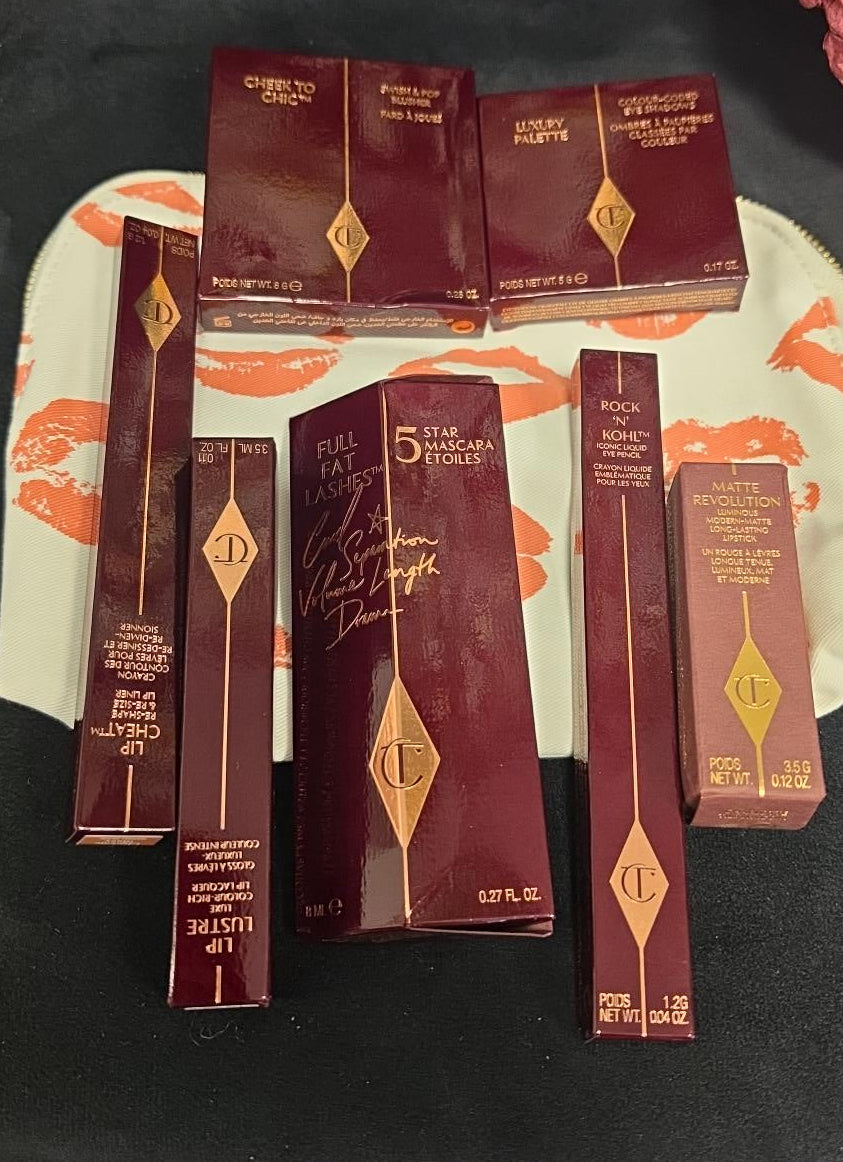 CHARLOTTE TILBURY BEAUTY SET + BEAUTY-TASCHE 7 teilig