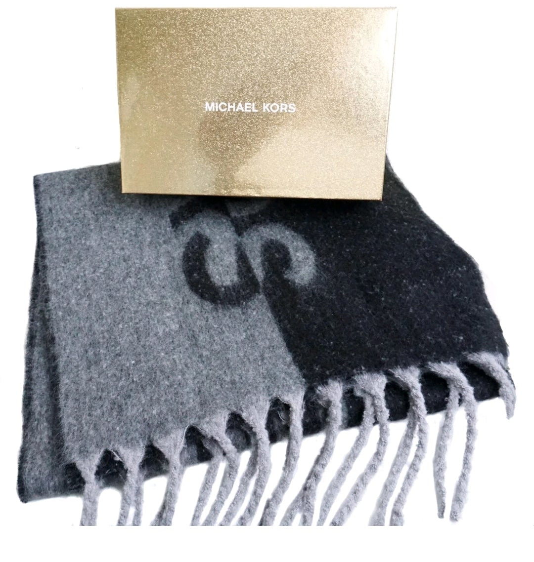 Michael Kors Schal mit Geschenk Box Grau Schwarz