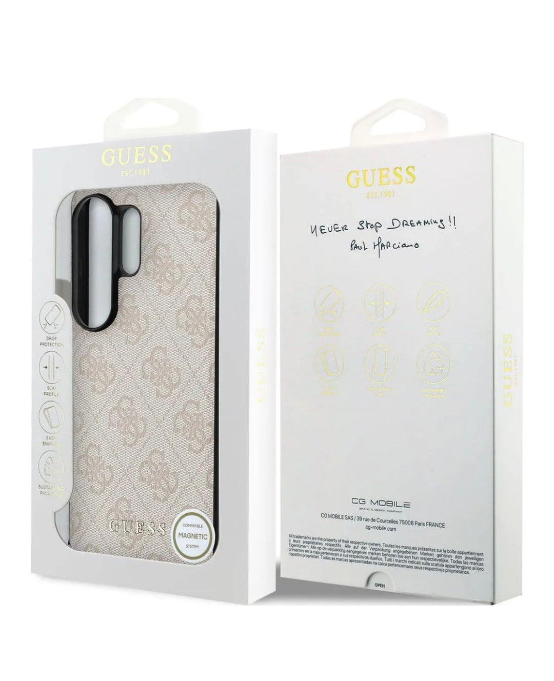 GUESS case passend für SAMSUNG S26 Ultra GUHMS26LGF4GPI (PU 4G Classic Logo with Charm) pink