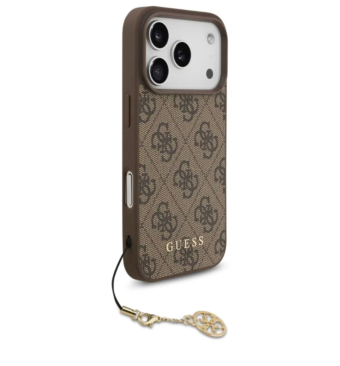 Guess 4g Charms Collection Magsafe Iphone 17 Pro Handyhülle Braun Braun One Size