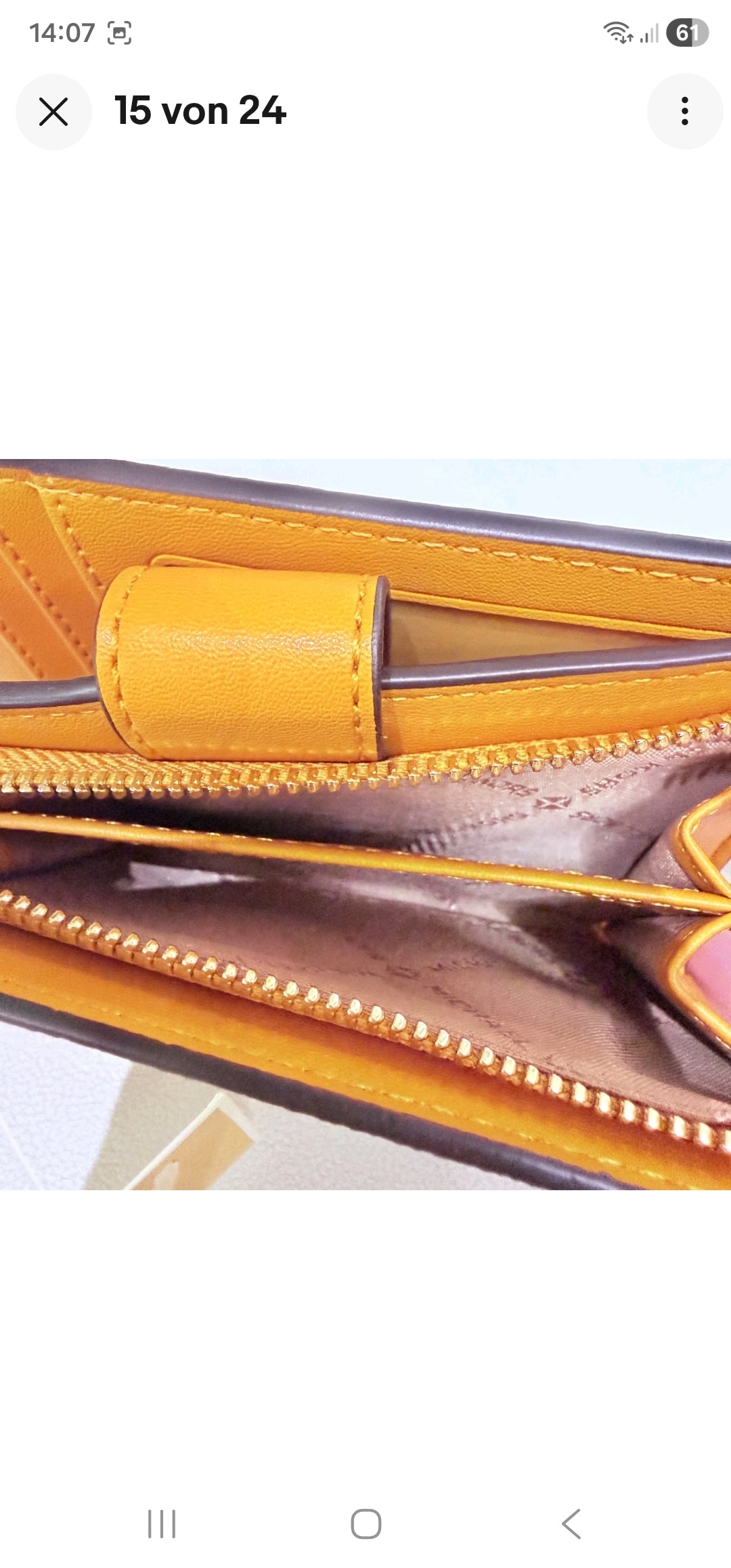 Michael Kors Jet Set MD Bifold Zip Coin Card Wallet Radiant Orange Vanilla