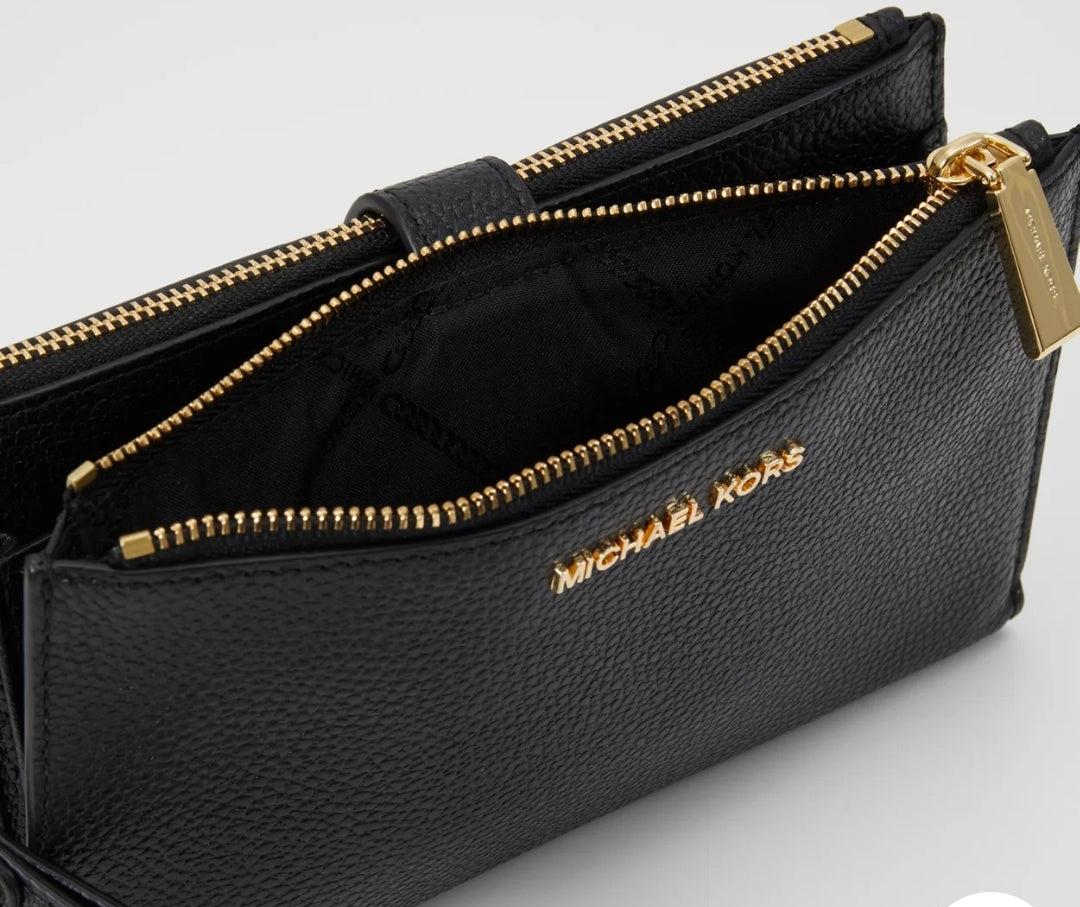 Michael Kors Jet set Travel   Double Zip Gelbörse Schwarz