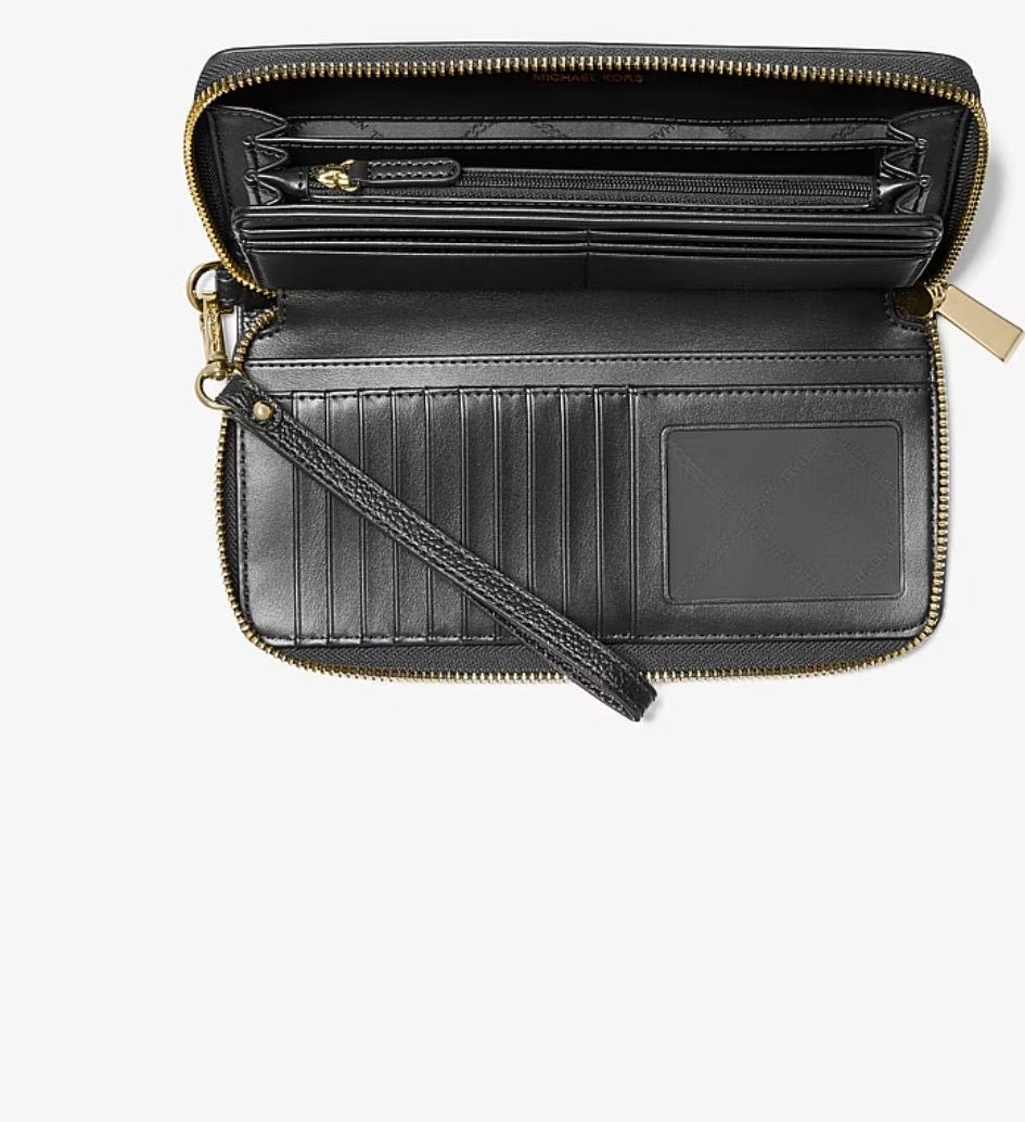 Michael Kors 
Große längliche Brieftasche Jet Set Travel Large aus gekrispeltem Leder