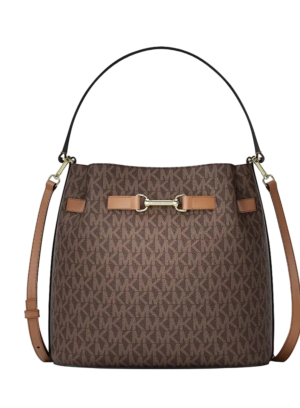 Carson Medium Signature Logo Convertible Bucket Crossbody Bag