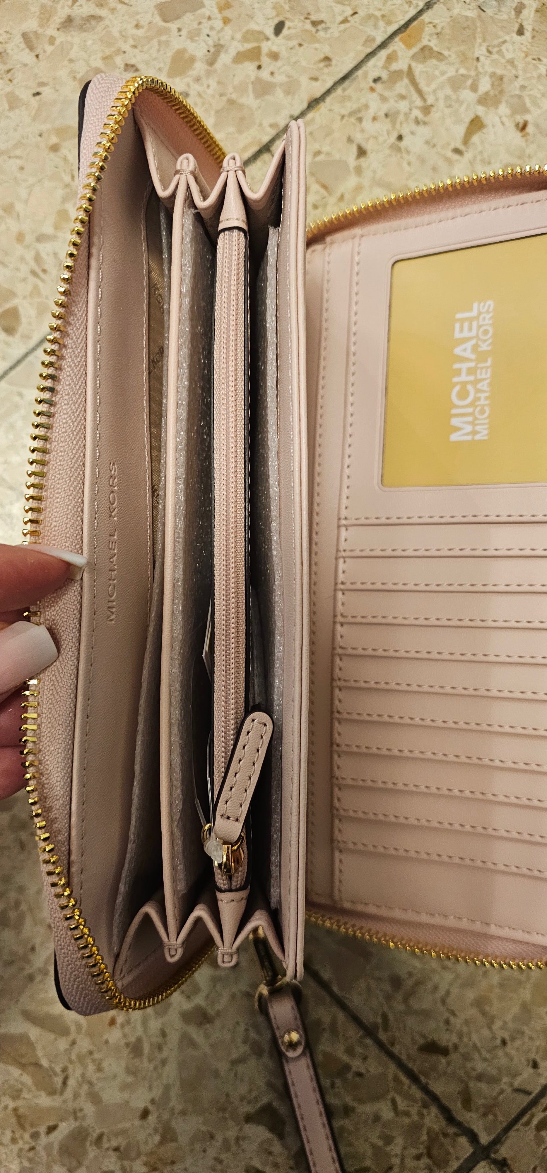 Michael Kors Gelbörse Groß Powder Blush Rose Poudre Jet Set Travel