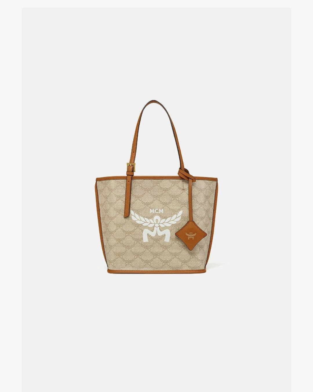 Mcm Himmel Lts  Mini Shopping Bag Beige